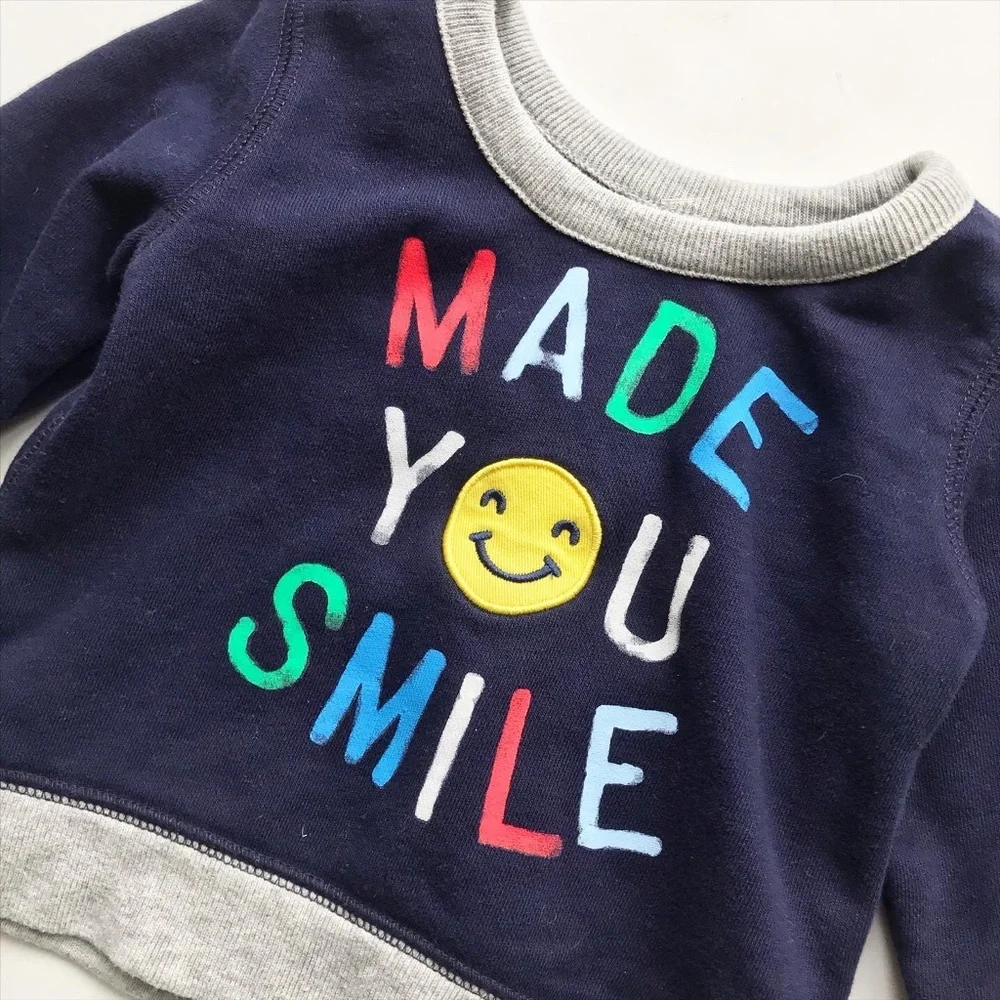 Babygap Made you smile sweatshirt EUC 6-12 months: